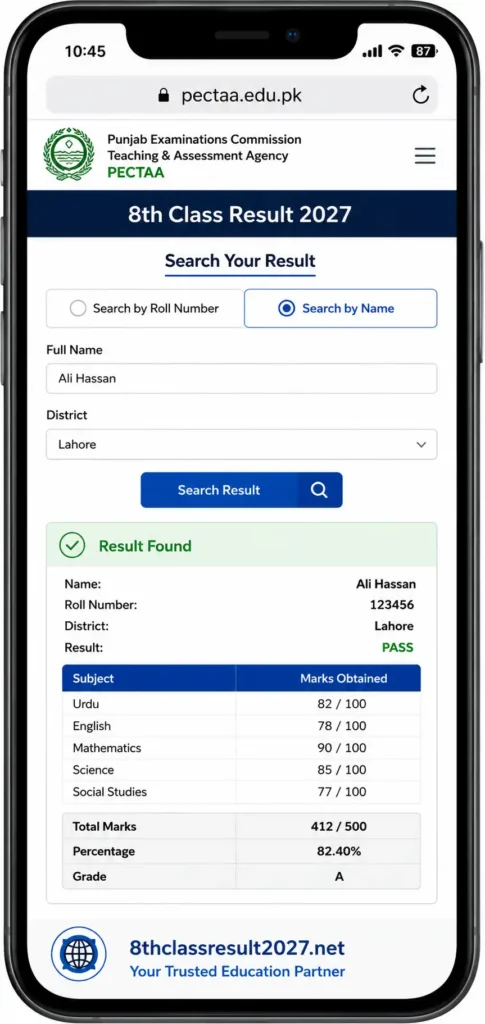 Check result by Name