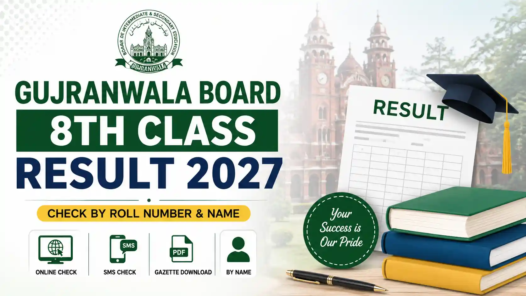 Gujranwala Board 8th Class Result 2027