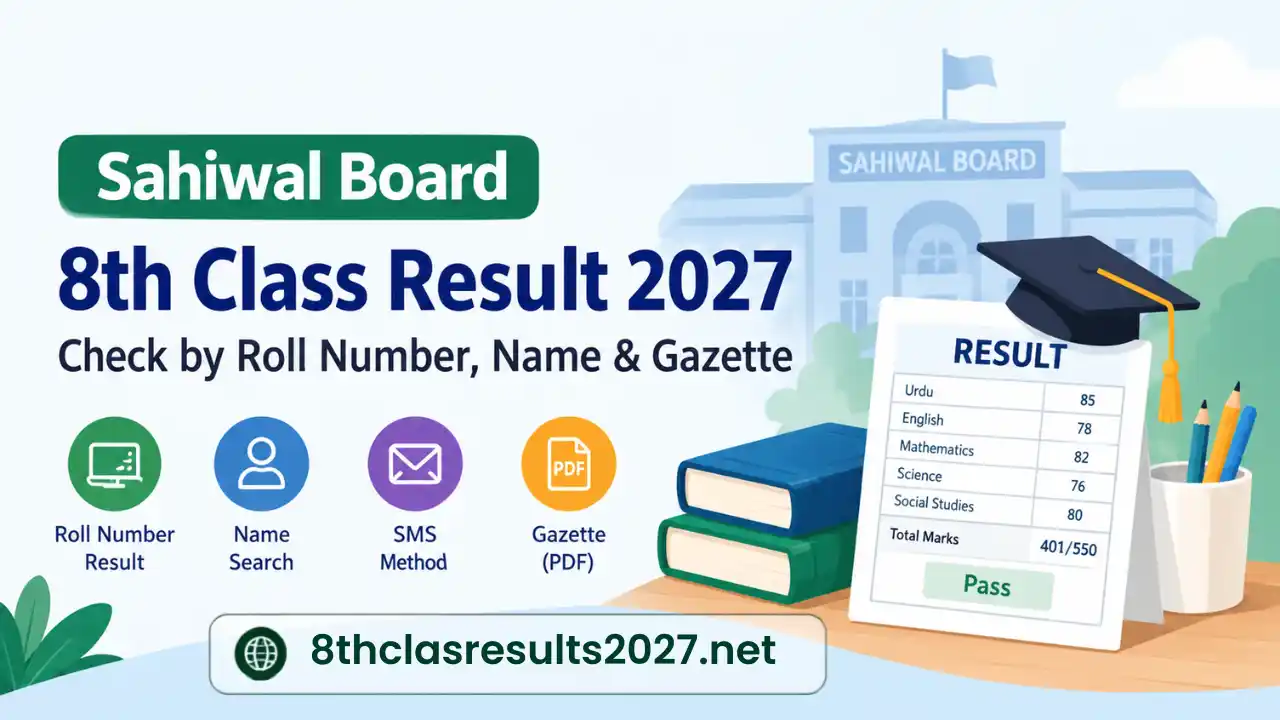 Sahiwal Board 8th class result 2027